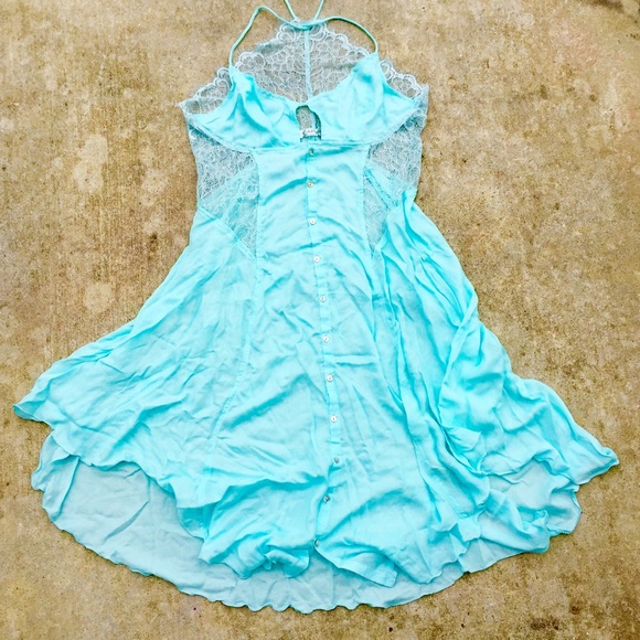 💛SALETODAYONLY💛 NWT FreePeople Teal Slip Dress