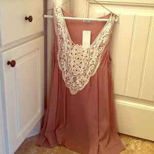 TOBI never worn wig tags tan and lace dress