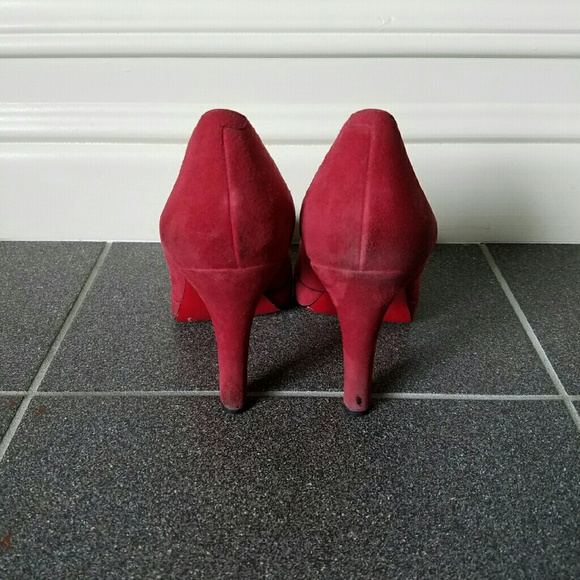 Red Suede Leather Heels - Picture 4 of 4