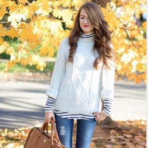 Gray Cable Knit Sweater