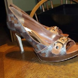 INC. Brown Peep -Toe Platform Heels - CLEARANCE!
