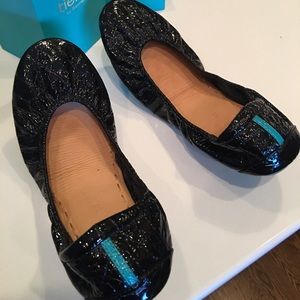 Tieks Black Obsidian Size 10 ballet flats.