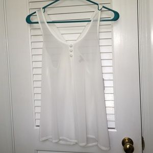 Charlotte Russe sheer white tank top with bow