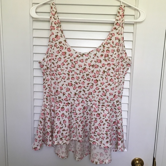 Flower tank top peplum top