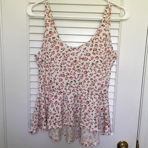 Flower tank top peplum top