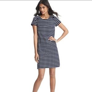 Loft Navy and White Striped Dress