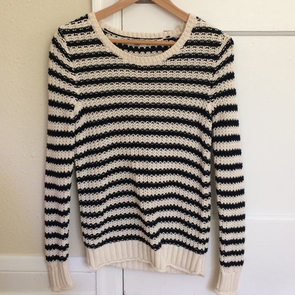 GAP Navy and White Striped Sweater