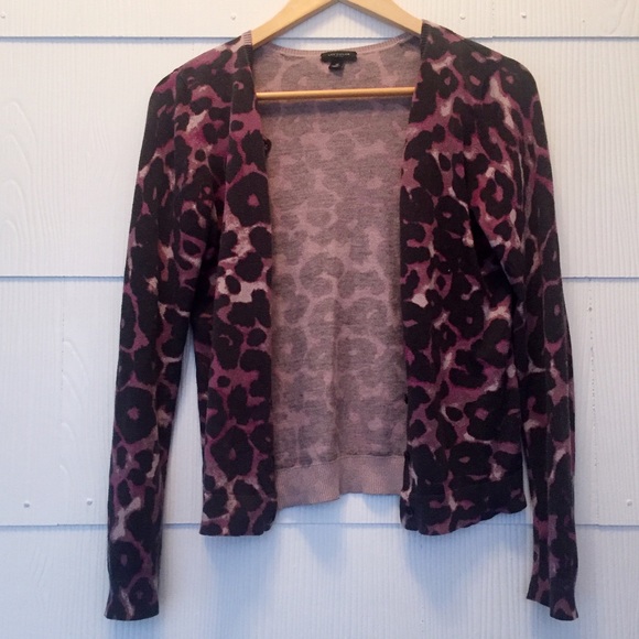 Ann Taylor Purple Print Cardigan