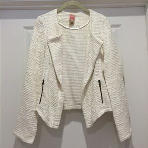 White Draped Front Jacket