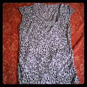 Cap sleeve Leopard print