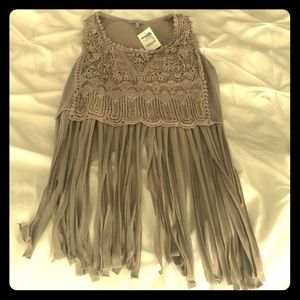 Crop top with fringe