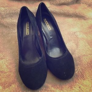 Marco Santi Black Suede Wedges Size 8.5