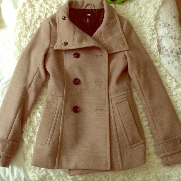 Beige pea coat from H&M