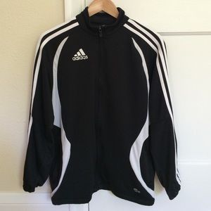 Adidas Black and White Zip Up