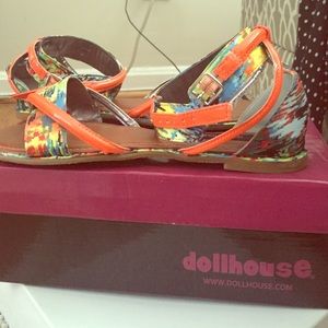 Multi color ankle strap sandles