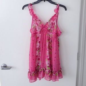 Betsy Johnson tie back sheer nighty, M