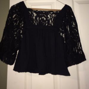 Cute crop black blouse