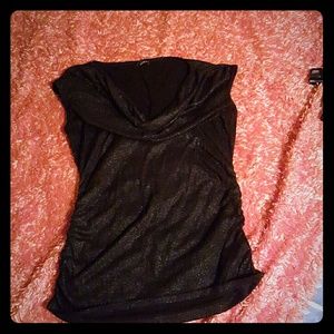 Black gold sparkle sleeveless top