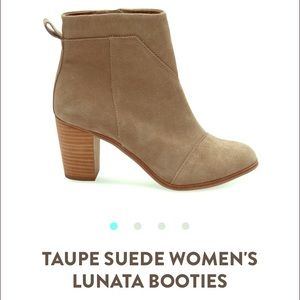 TOMS Taupe Suede Booties