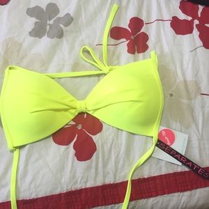 ✨ NWT NEON YELLOW push up bathing suit top