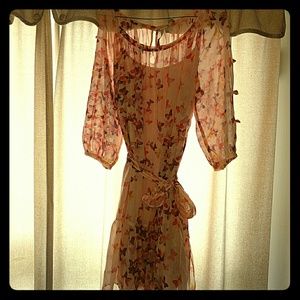 Lauren Conrad Pink Butterfly Spring Dress