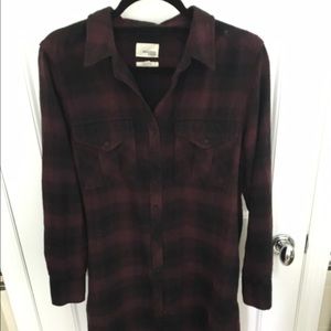 Maroon flannel dress