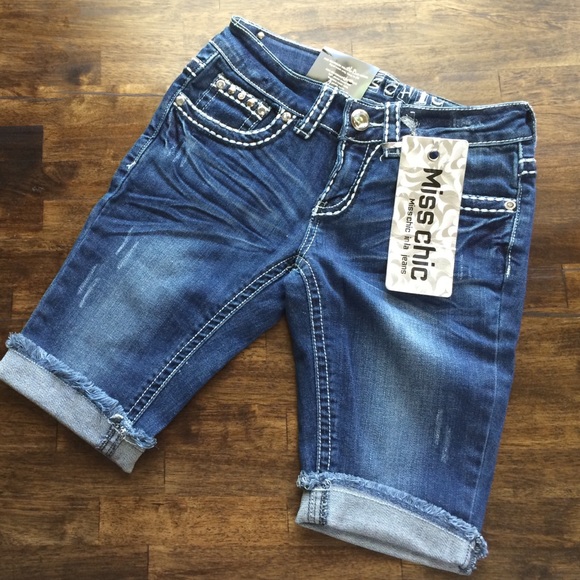 Miss Chic Pants - Denim Jean Shorts