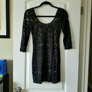 Open Neck Lace Bodycon LBD