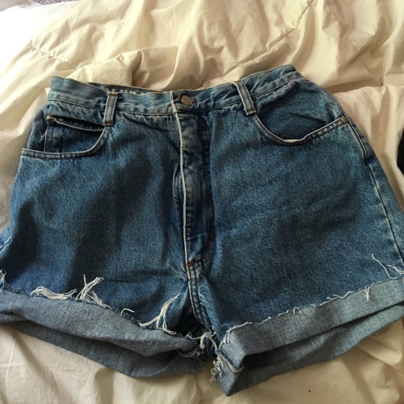 High waisted jean shorts