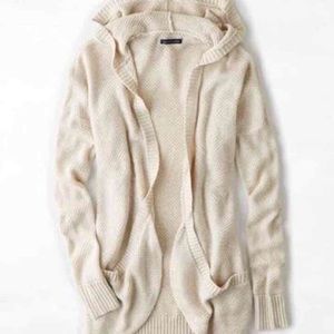 Cream hooded cardigan