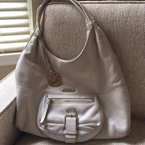 Michael Kors cream pebble leather satchel