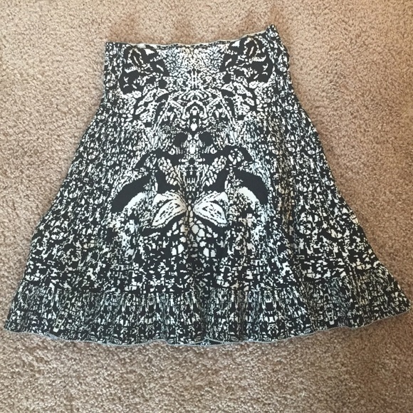 Viscous floral print ruffle skater skirt