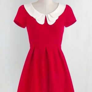 Red Peter Pan collar dress from mod-cloth