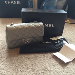 SOLD Chanel Silver Rectangular Mini Flap