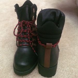 Black combat boots