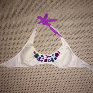 Jeweled white Bikini top
