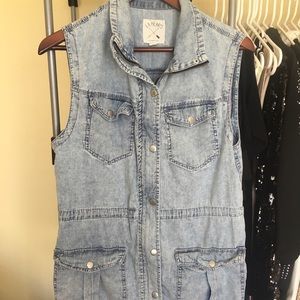 Zip up Jean Vest Dress