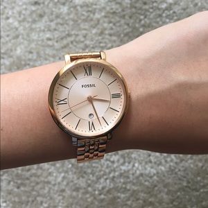 Rose gold fossil watch