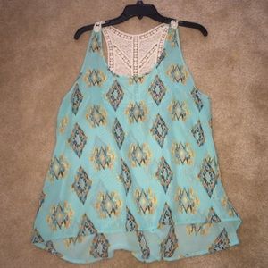Mint tribal tank.