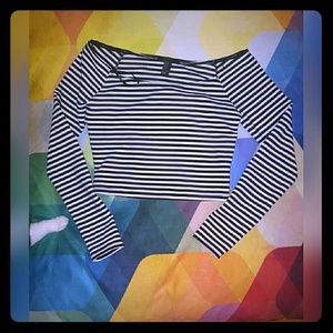 Mid length striped shirt