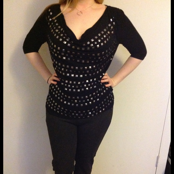 Armani Exchange studded top