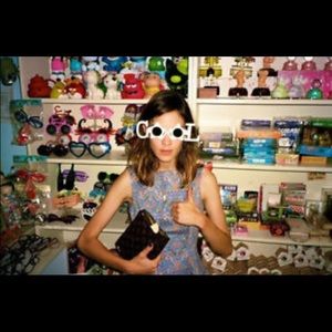 zara paisley tulip dress  worn by alexa chung