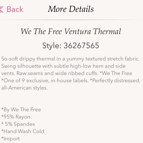 🎉sale🎉Free People Ventura thermal - Picture 4 of 4