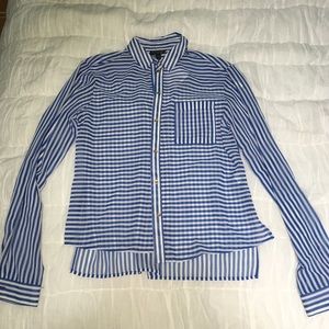 BRAND NEW TOPSHOP Striped Sheer Button Down