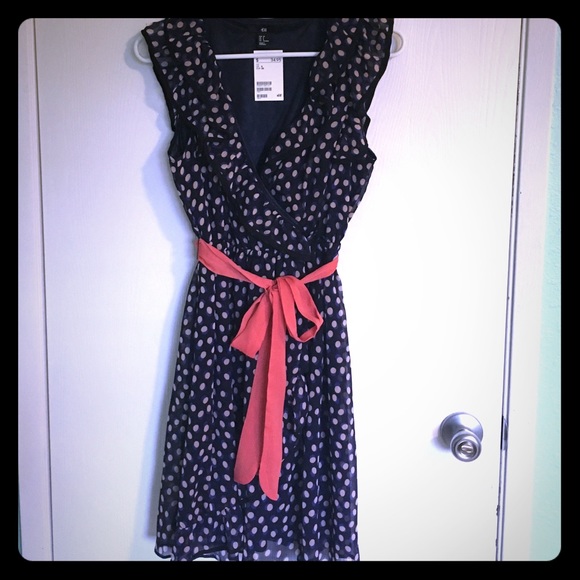 Navy polka dot print dress from H&M