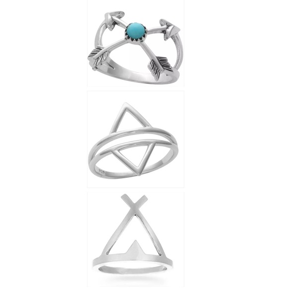🔴1 Left🎉HP🎉7pc. Boho Turquoise Deer Midi Rings - Picture 3 of 4