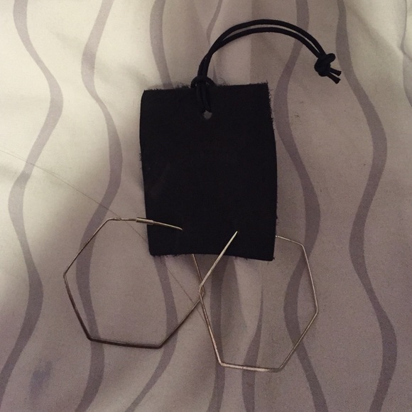 Urban outfitters hexagon silver earrings