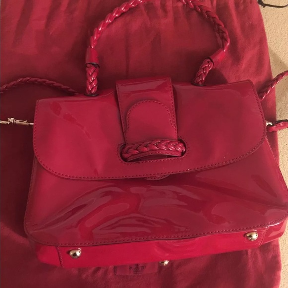 Valentino red patent leather bag