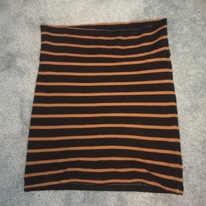 Stretchy striped body con mini skirt