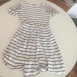 Navy and White Striped Dress